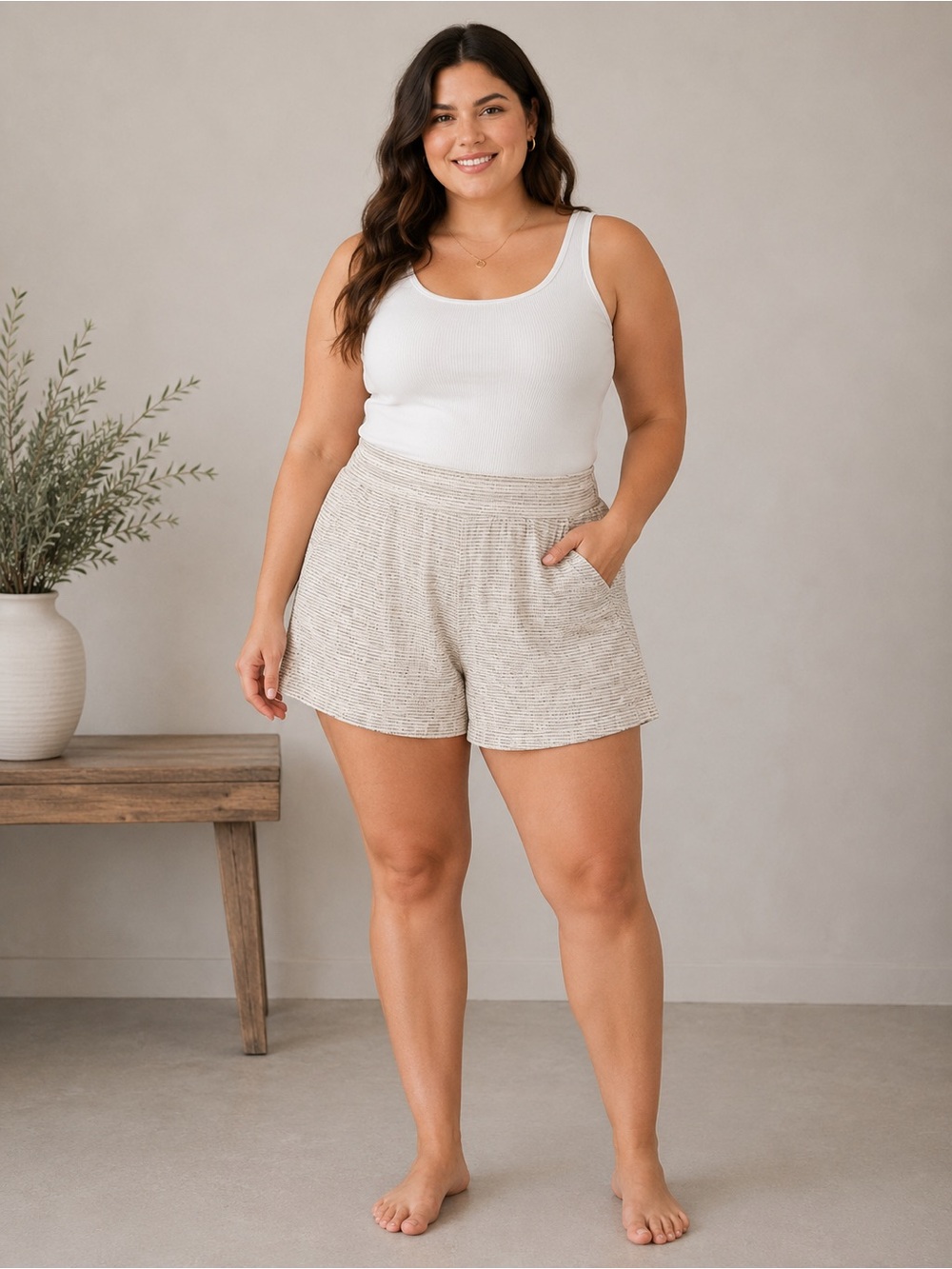 Madewell Linen Blend Pull On Shorts Large NWT Coastal Summer Casual‎